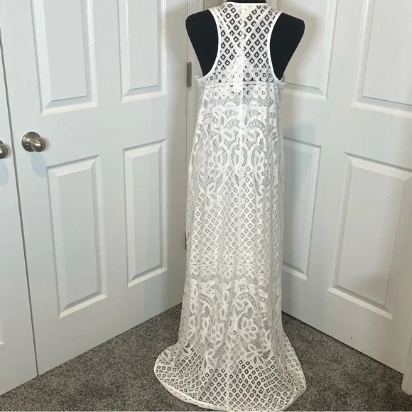 LOVESTITCH Ivory Lace One of a Kind Maxi Dress/Swimsuit Cover NWT Size L
